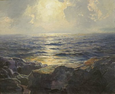 Mondaufgang, Viertelmond auf stürmischer See von Frederick Judd Waugh